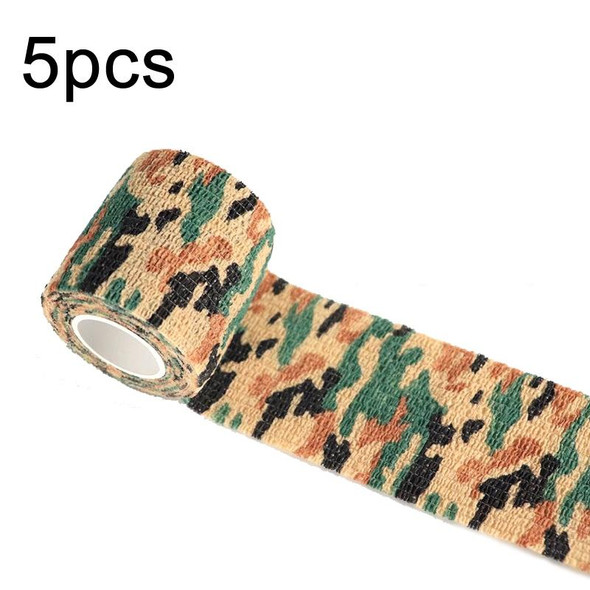 5pcs Self-adhesive Non-woven Outdoor Camouflage Tape Bandage 4.5m x 5cm(Desert Camouflage No. 10)