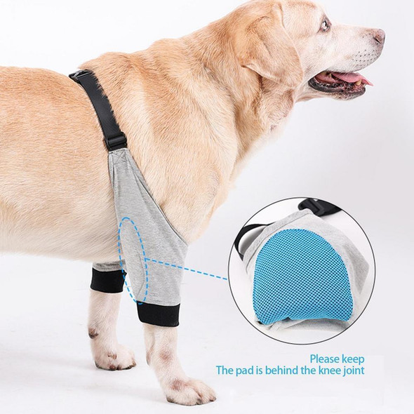 Pet Knee Pads Breathable Dog Elbow Brace Front Leg Brace, Size: XL(Gray Black)
