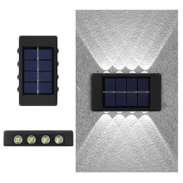 8LED NiMH Solar Wall Lamp Outdoor Waterproof Up And Down Double-headed Spotlights(White Light)