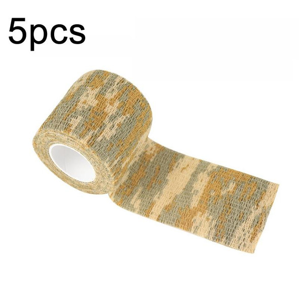 5pcs Self-adhesive Non-woven Outdoor Camouflage Tape Bandage 4.5m x 5cm(Desert Camouflage No. 2)