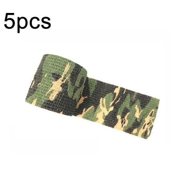 5pcs Self-adhesive Non-woven Outdoor Camouflage Tape Bandage 4.5m x 5cm(Jungle Camouflage No. 1)