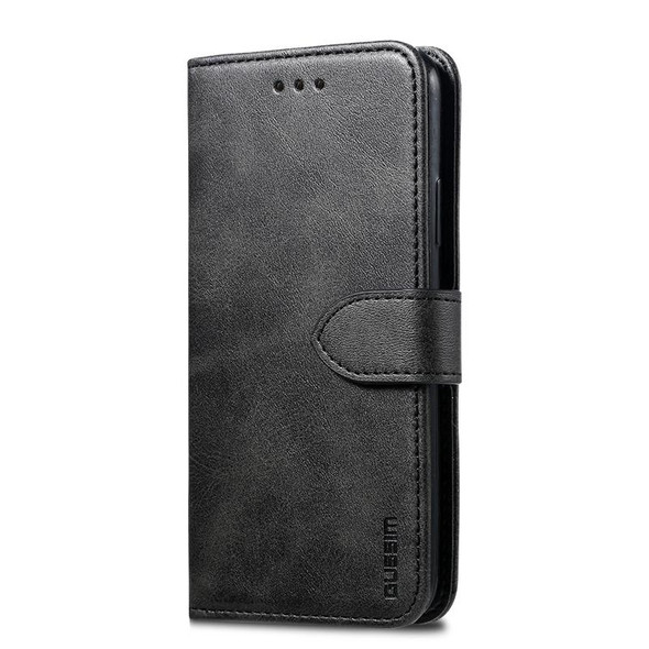 iPhone XR GUSSIM Magnetic Horizontal Flip Leather Case with Holder & Card Slots & & Wallet(Black)