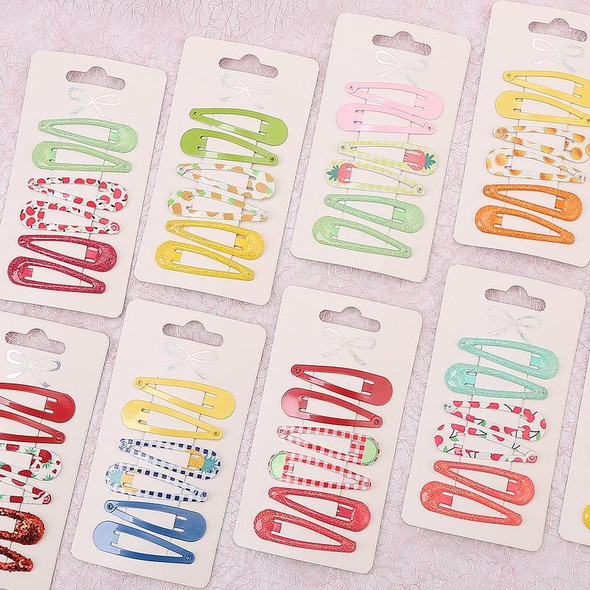 5sets  Drip Oil Baking Lacquer Printing Girls Hair Clip Hair Accessories(Zg013)