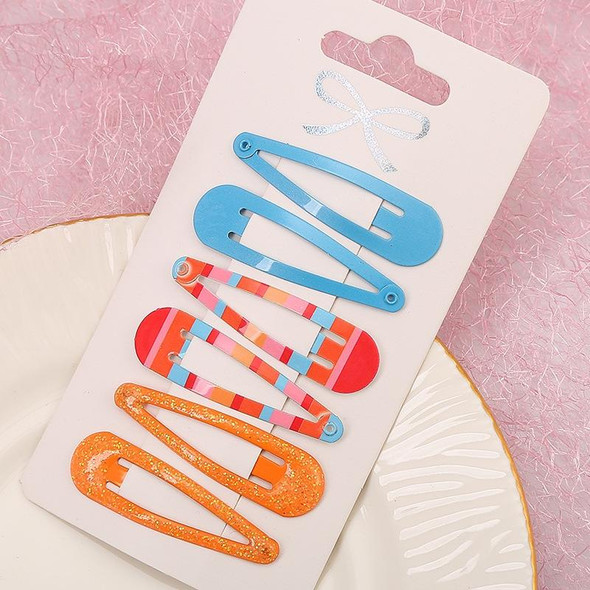 5sets  Drip Oil Baking Lacquer Printing Girls Hair Clip Hair Accessories(Zg016)