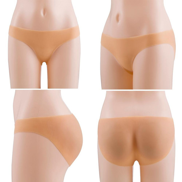 LSR1790 Sexy Silicone Buttock Enhancement Pants Traceless Fake Buttocks, Size: XXL(Dark Red)