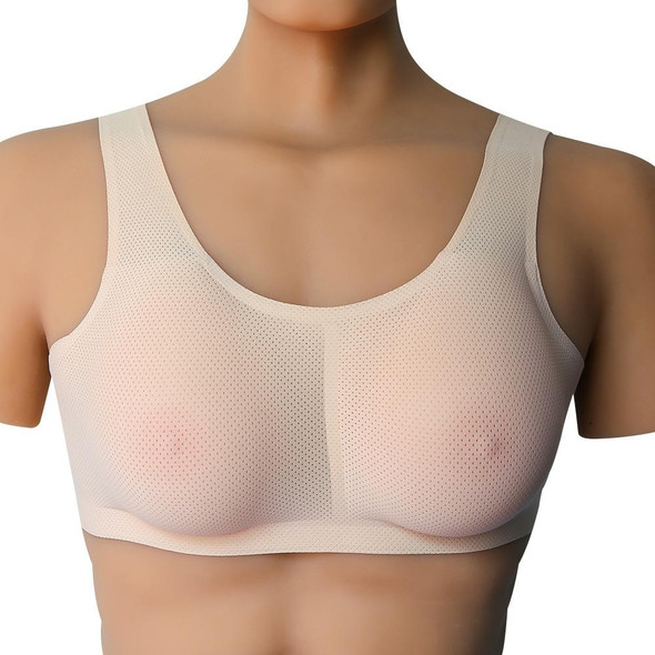 CD Crossdressing Silicone Fake Breast Vest Underwear, Size: EE+XXXXL 1600g(Skin Color+Fake Breast)