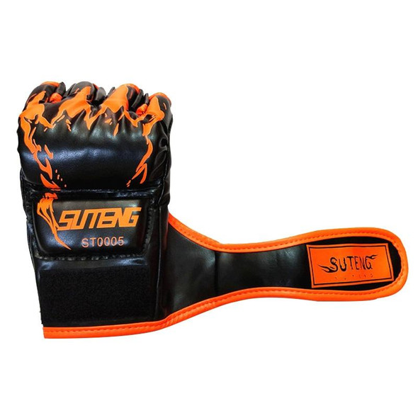 SUTENG Half Fingers Training Boxing Gloves for Adults(Orange)