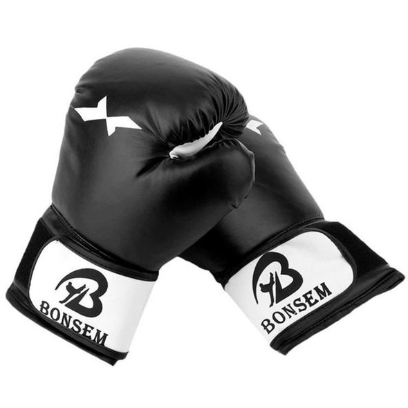 BONSEM Training Boxing Gloves for Adults(Black)