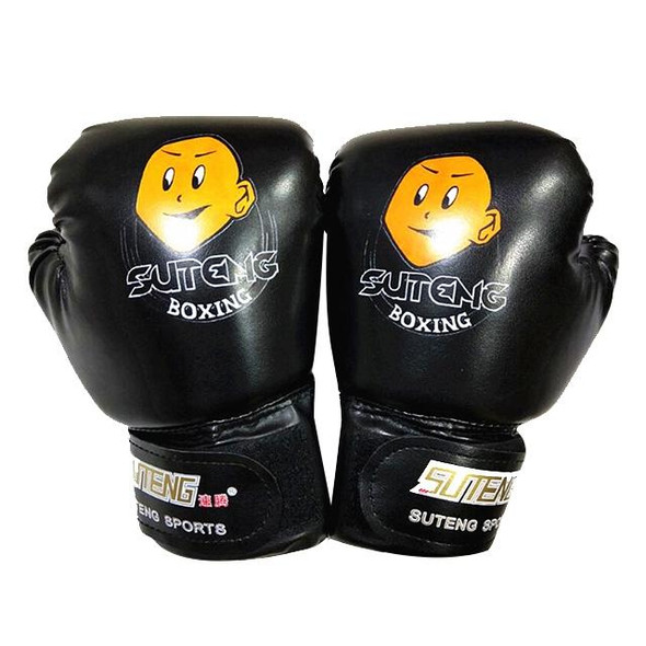 SUTENG Cartoon PU Leather Fitness Boxing Gloves for Children(White)
