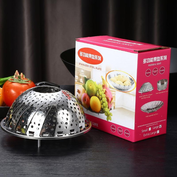 3 PCS Stainless Steel Folding Retractable Lotus Steamer Tray