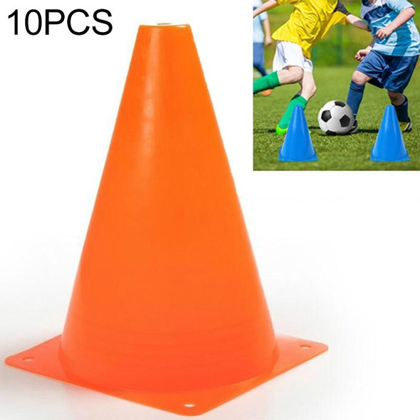 10 PCS Football Obstacle Sign Tube Thickening Road Block Cone without Hole, Size: 18 x 14cm(Orange)