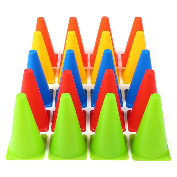 10 PCS Football Obstacle Sign Tube Thickening Road Block Cone without Hole, Size: 18 x 14cm(Yellow)