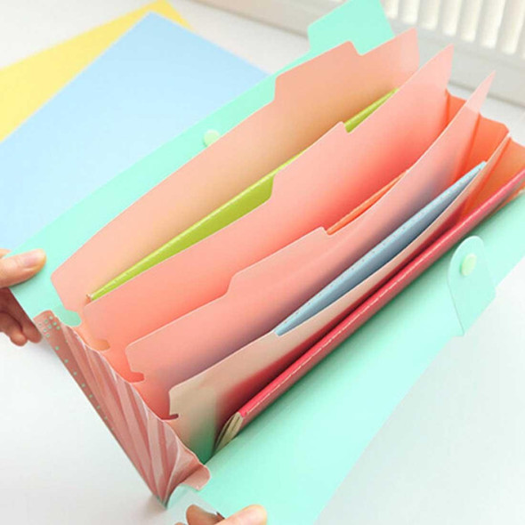 2 PCS Candy Color Document Bag Multilayer 5 Into the Folder, Random Color Delivery