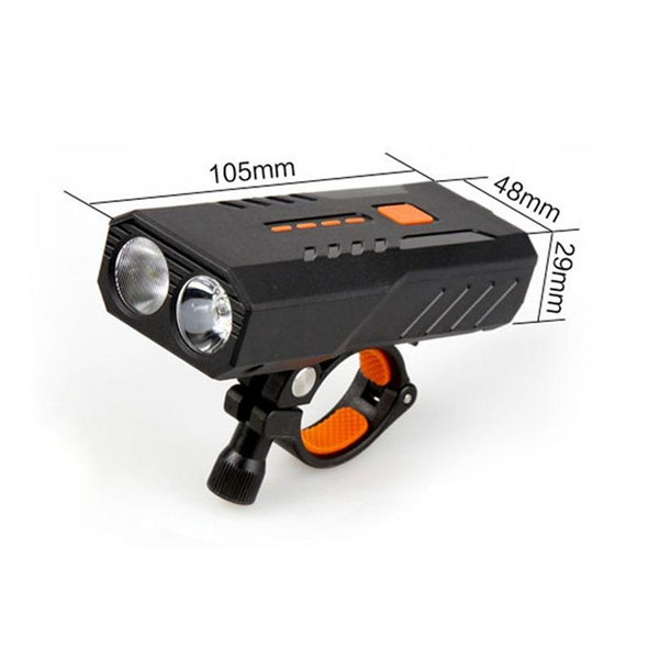 2 PCS USB Rechargeable Bicycle Front Light Bike FlashLight (White Light)