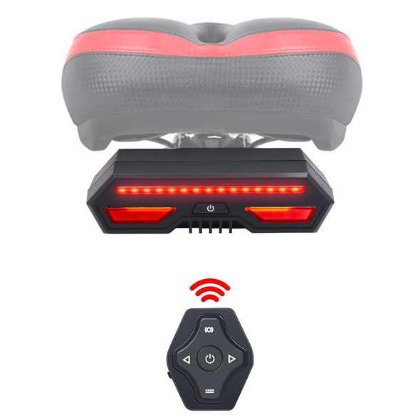 IPX4 85LM Waterproof USB Bicycle Turn Signal Light Rear Light Taillight with Remote Control