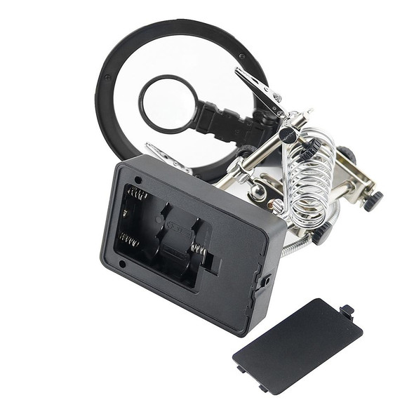 16129-C 2.5X/7.5X/10X LED Lighting Auxiliary Bracket Maintenance Magnifier(EU Plug)