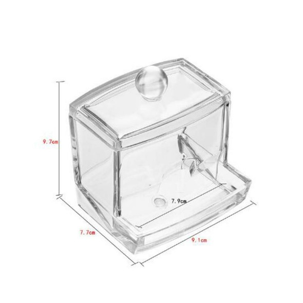 Transparent Cotton Swabs Stick Storage BoxCosmetic Makeup Organizer Case Acrylic Holder(Transparent)