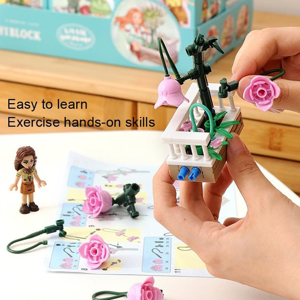 13103 CAYI Flower Garden Bouquet Small Particle Puzzle Building Block Toy