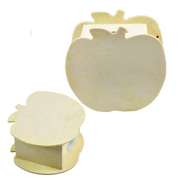 Lovely Creative Child DIY Wooden Apple Hand Painted Piggy Bank, Size: 10x5.6x9.5cm