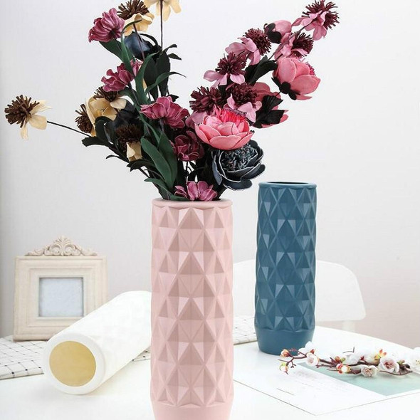 Flower Arrangement Container Creative Straight Vase Plastic Home Decoration(Pink)