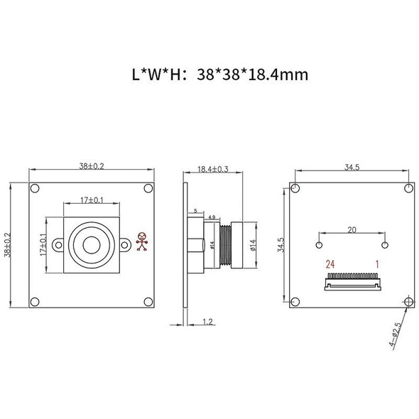 HDF2643-GZ HD 2 MP DVP Wide Angle LED Infrared Night Visual Thermal Imaging Camera Module