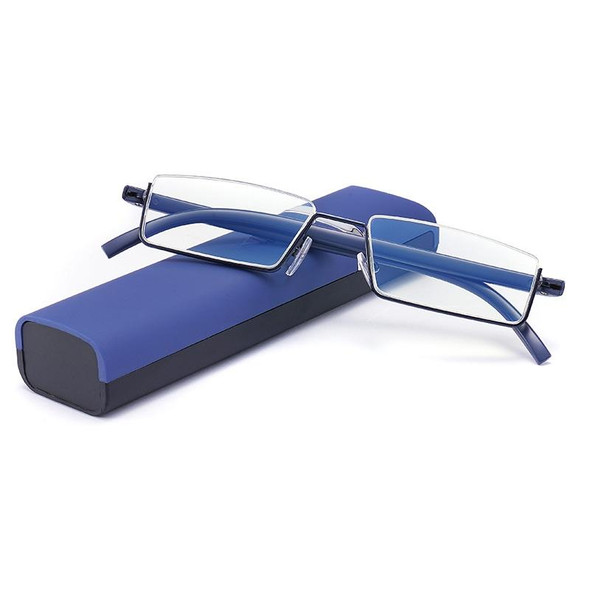 TR90 Seniors Clear Glasses With Portable Case Lightweight Presbyopic Glasses, Degree: +2.50(Blue)