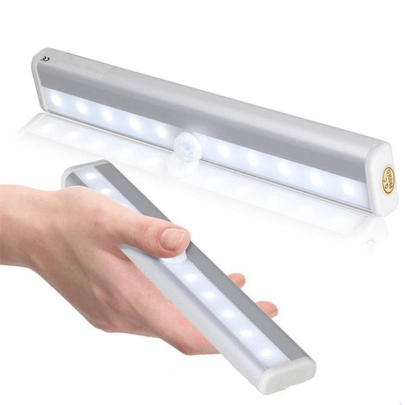 2W 10 LEDs Warm White Light Wide Screen Intelligent Human Body Sensor Light LED Corridor Cabinet Light, Battery Version