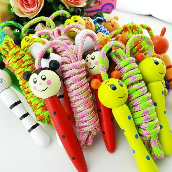 Cartoon Lovely Skipping Ropes Outdoor Game Toys Wood Handle Kids Sport Fitness Jumping Ropes, Random Style Delivery