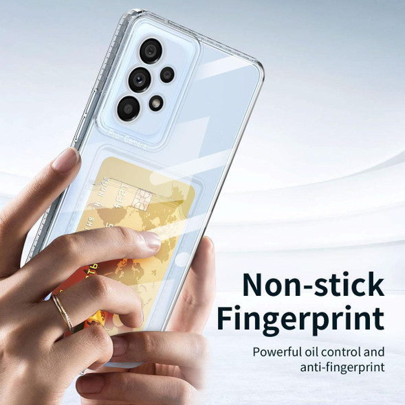 For Samsung Galaxy A52 5G / 4G / A52s 5G Card Bag Shockproof Transparent Phone Case(Transparent)