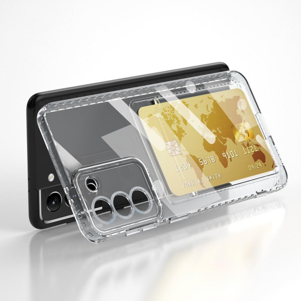 For Samsung Galaxy A32 5G / M32 5G Card Bag Shockproof Transparent Phone Case(Transparent)
