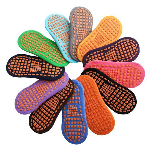 4pairs Trampoline Socks Dotted Rubber Non-slip Floor Socks Yoga Socks, Size:  1-5 Years Old(Orange Red)