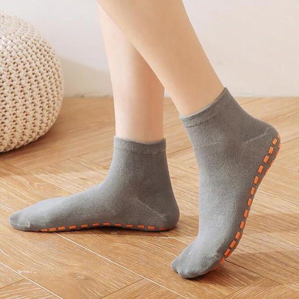 4pairs Trampoline Socks Dotted Rubber Non-slip Floor Socks Yoga Socks, Size:  5-12 Years Old(Coffee)