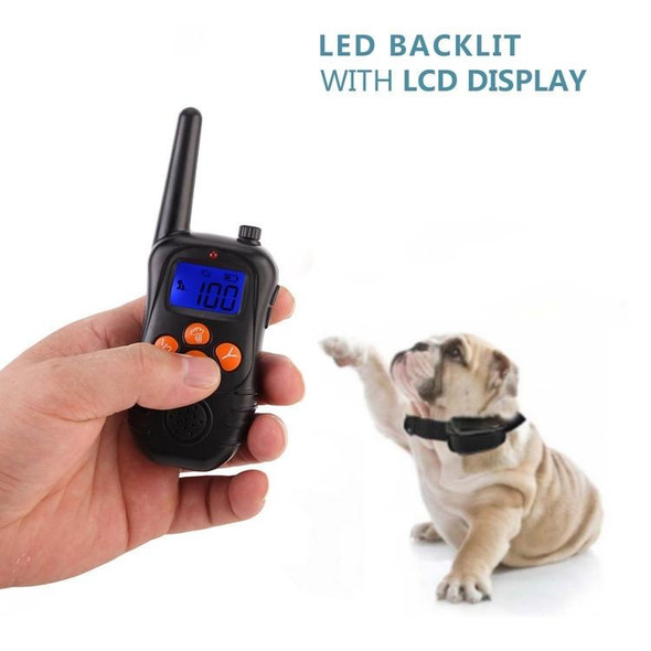 998DC Bark Stopper Remote Control Electric Shock Collar Dog Training Device, UK Plug