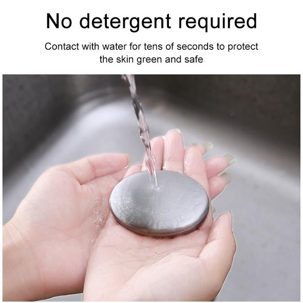 2 PCS Portable Cleaning Stainless Steel Round Hand Soap Eliminating Odour Remover, Random Style Delivery
