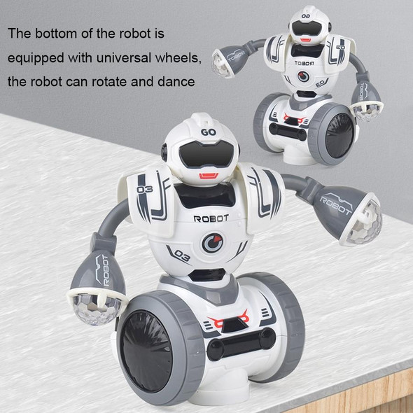 Intelligent Early Education Sound and Light Mechanical Robot Toys, Color: 16 Blue