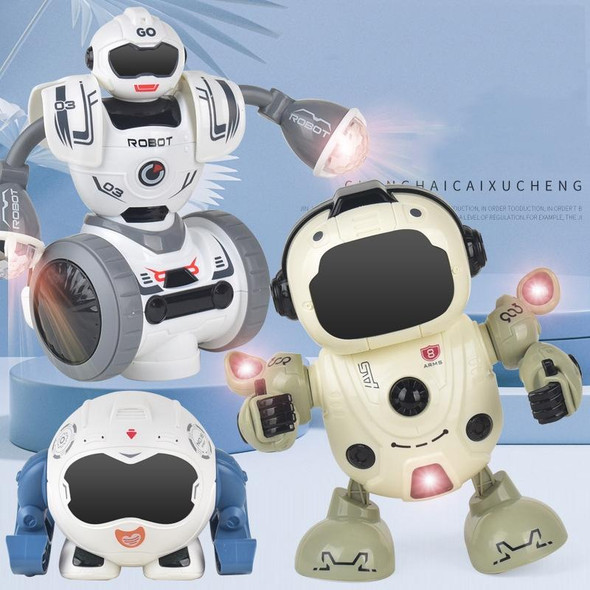 Intelligent Early Education Sound and Light Mechanical Robot Toys, Color: 16 Blue