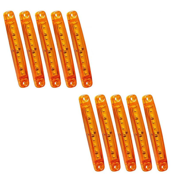 MK-224 10pcs 12-24V Truck Trailer 9LED Side Light Tail Lamp Signal Light(Yellow)