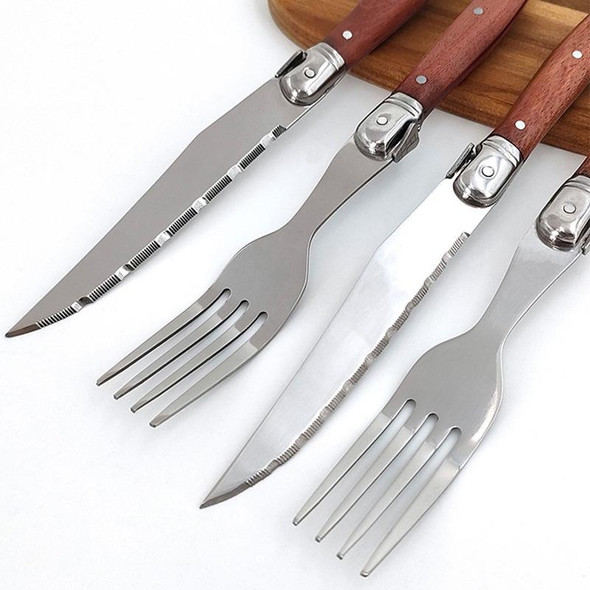 Rosewood Handle Stainless Steel Knife and Fork Cutlery,Spec: 1 Fork