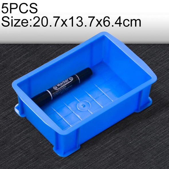 5 PCS Thick Multi-function Material Box Brand New Flat Plastic Parts Box Tool Box, Size: 20.7cm x 13.7cm x 6.4cm(Blue)