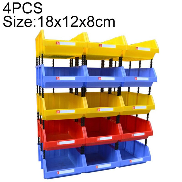 4 PCS Thickened Oblique Plastic Box Combined Parts Box Material Box, Random Color Delivery, Size: 18cm X 12cm X 8cm