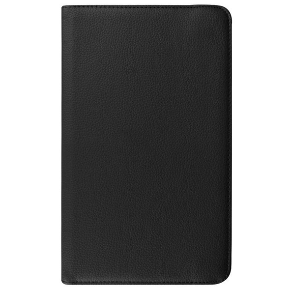 Litchi Texture Horizontal Flip Solid Color Leather Case with 360 Degrees Rotation Holder for Galaxy Tab E 9.6 / T560 / T561(Black)