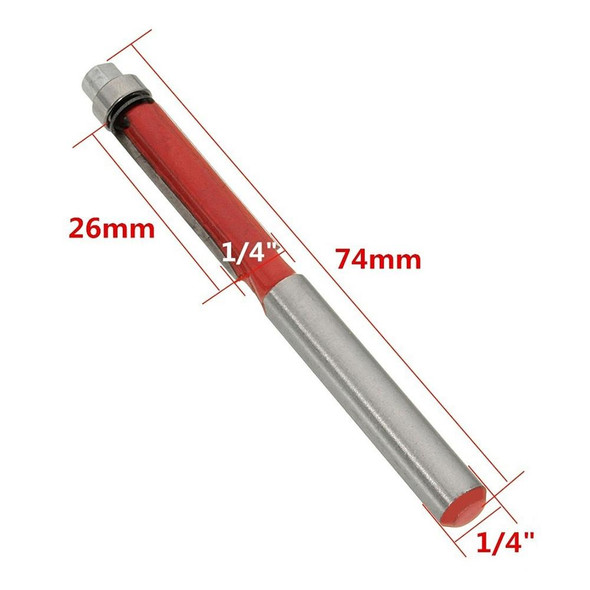 1 Pcs Flush Trim Router Bit 1/4'' Shank Carpentry Flush Trim