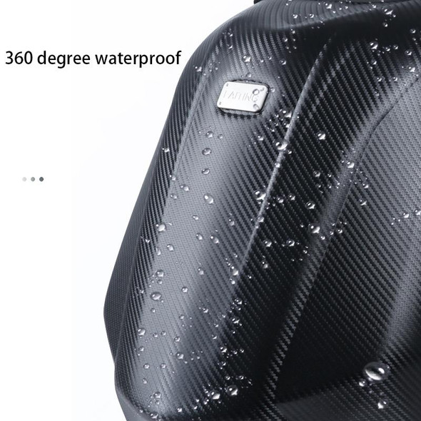 Motorcycle Rainproof Shoulders Helmet Riding Carbon Fiber Hard Backpack (Black)