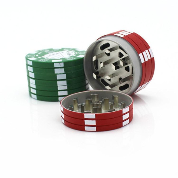 Small Chip Poker Cigarette Crusher Zinc Alloy 3 Layer Metal Grinder Random Color Delivery