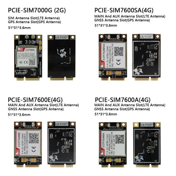 TTGO T-PCIE ESP32-WROVER-B AXP192 Chip WiFi Bluetooth Nano Card SIM Series Module Hardware Composable Development Board, SIM7600A-PCIE