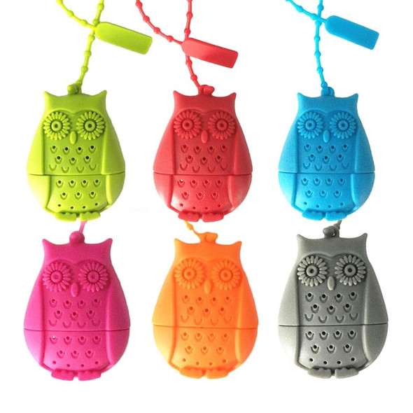 2PCS Creative Cute Owl Tea Strainer Tea Bags  Food Grade Silicone Tea Infuser Filter(Green)
