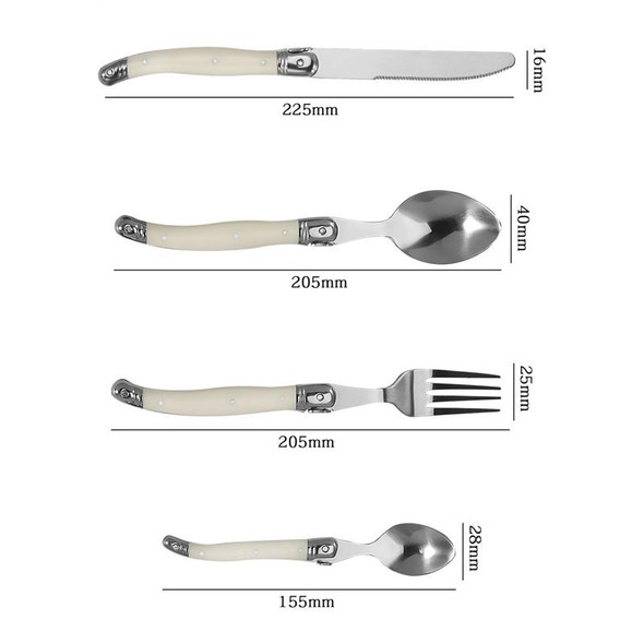 Stainless Steel Knife Fork Spoon Set Plastic Handle Western Tableware, Specification: 6 Tea Spoons