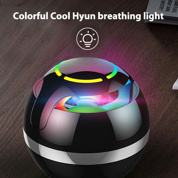 GS009 Bluetooth 4.2 Round Ball Small Speaker With Colorful Light Support TF Card / FM(Blue)