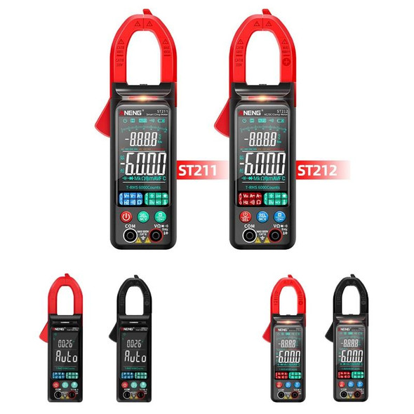 ANENG Large Screen Multi-Function Clamp Fully Automatic Smart Multimeter, Specification: ST212 Red DC Current