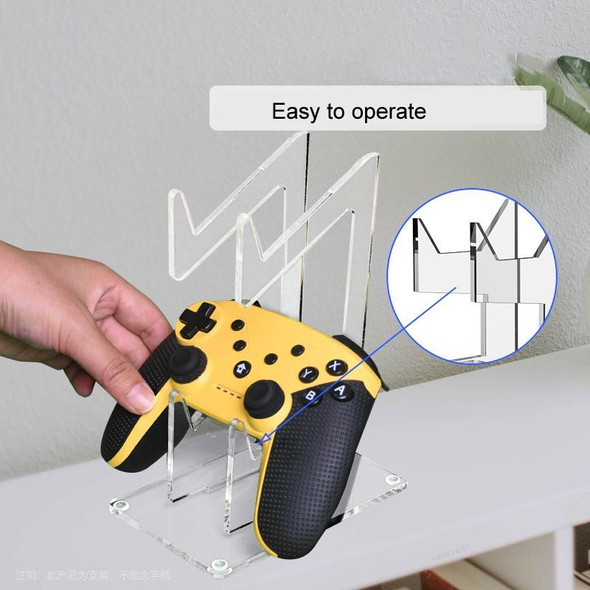 For PS4/ PS5/PS3 Acrylic Double Layer Game Handle Storage Bracket (Transparent)